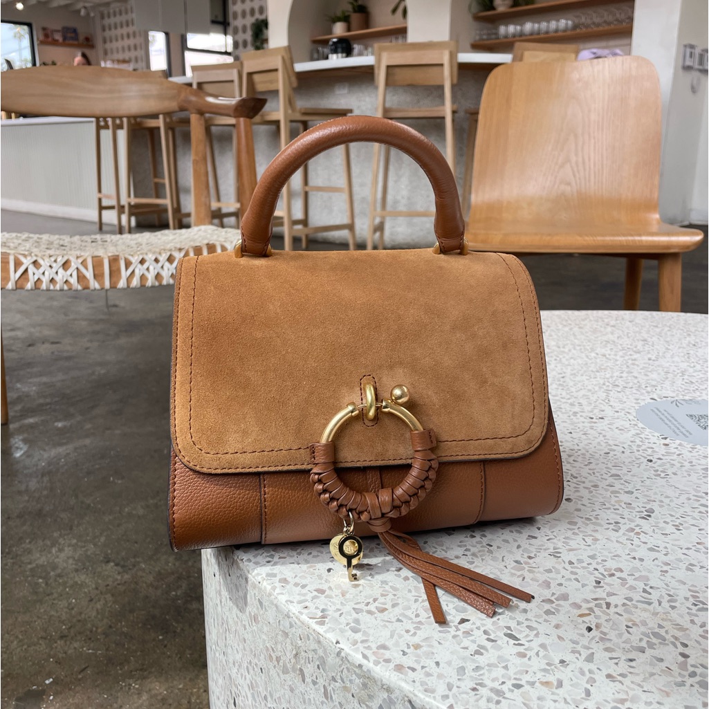 Chloe Suede/Leather Bag (With Optional Crossbody Strap)